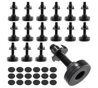 TAICHEUT Lot de 16 pieds de nivellement réglables avec écrous en T, filetage M10 pour tables, chaises, lits, armoires, base de 5,1 cm, noir