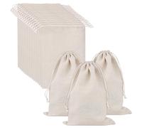 TAICHEUT Lot de 20 sacs en maille de coton 20 x 30 cm, sacs réutilisables en mousseline avec cordon de serrage pour le stockage du pain, l'organisation de voyage