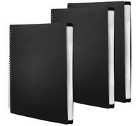 TAICHEUT Lot de 3 dossiers de musique A4 noirs, pour modifier les partitions de piano, notes de musique, partitions de musique, partitions de musique, dossiers de musique en plastique vierge pour
