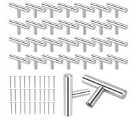 TAICHEUT Lot de 30 poignées d'armoire en forme de T en acier inoxydable à trou unique pour armoire de cuisine, salle de bain