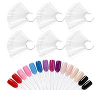 TAICHEUT Lot de 300 bâtons de vernis à ongles transparents en forme d'éventail pour la pratique des ongles en gel et les tests de couleur