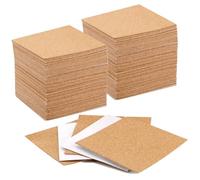 TAICHEUT Lot de 300 sous-verres carrés autocollants en liège - 10,2 x 10,2 cm - Mini carreaux muraux en liège - Feuilles de support en liège pour dessous de verre et fournitures de bricolage (naturel)