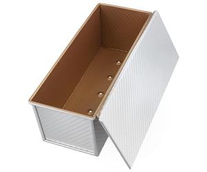 TAICHEUT Pullman Moule à pain 34 x 13,5 x 12 cm avec couvercle, 1 000 g, anti-adhésif, en alliage d'aluminium, pour la cuisson du pain, des gâteaux, des desserts, des sandwichs