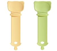 Taicols 2pcs Cat Strip Feeder,cat Spoon,happy Spoon for Cat Treats,cat Treat Spoon Squeeze,cat Strip Feeding Squeeze Plastic Spoon,New Multi Functional Pet Spoons Cat Feeder (vert, orange)