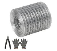 Taicols Grillage métallique galvanisé à mailles fines - 20 cm x 6 m - Pour clôture de jardin, poulet, poulet - En métal soudé - Pour volaille, cage de nettage, projets de bricolage, protection du