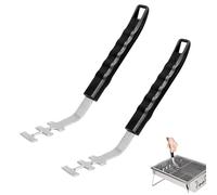 Taicols Lot de 2 lève-grille de barbecue résistants à la chaleur - En acier inoxydable - Anti-brûlure - Extracteur universel - Pour le camping et le barbecue