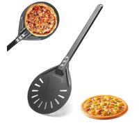 Taicols Pelle à pizza perforée - En aluminium - Avec manche long amovible de 40 cm - Tête ronde de 20 cm - Pour barbecue et four