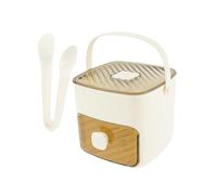 Taicols Petite machine à glaçons avec 48 grilles - Avec tiroir et bac de rangement - Pour la maison et la cuisine - Blanc