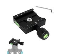 Taicols Pince pour trépied compatible Arca Swiss de 50 mm avec niveau à bulle, pince à changement rapide QR-50N, adaptateur 1/4" 3/8"
