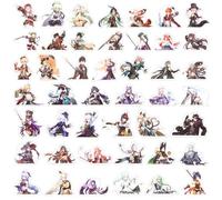 TaiCy Genshin Impact Stickers, imperméables et résistants aux rayons UV, Pack de stickers d’anime pour téléphone, ordinateur portable, bouteilles, skateboard, Cadeaux pour fans (Genshin Stickers-1)