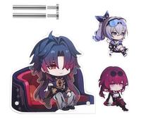 TaiCy Honkai Star Rail Support en Acrylique Magnétique 2-en-1 : Comprend 3 Personnages et Un Canapé - Utilisable comme Support d’Affichage ou Magnets de Frigo (Star-Magnetic Stand-Blade)