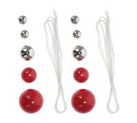 Taidda 2 Ensembles de Boules de Pendule Kit de Démonstration D'équipement de Laboratoire de Physique avec 2 Cordes Boules en Plastique en Métal Argenté Rouge pour (Ensemble de 5 Billes à Pendule