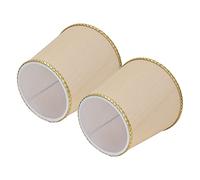 Taidda Abat-jour en Tissu Beige Bord doré de Style Classique pour Lampe de Table E14, Lustre Mural, 2 Abat-jour Simples pour Chambre à Coucher, Hôtel, Studio, Fer + Tissu, 11,4 X 15,2 X 14 Cm