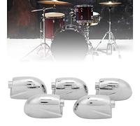 Taidda Accessoires de Remplacement de Crochet de Griffe en Métal de Cosse de Caisse Claire pour L'ensemble de Batterie 5 Pièces Oreille de Tambour D'argent Tenue Forte Poli Brillant pour les Batteurs