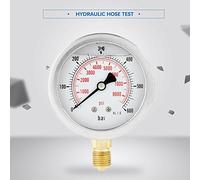 Taidda Accouplement de Point de Test de Tuyau Hydraulique * 2-BSP1/4, Kit de Jauge Résistant à la Chaleur pour Test du Système Hydraulique, 8500PSI pour la Mécanique