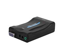 Taidda Adaptateur de Convertisseur Audio Vidéo USB avec Télécommande Prend en Charge Le Système TV NTSC PAL SECAM Affichage Plein écran pour Téléviseurs avec Interface Péritel Portable