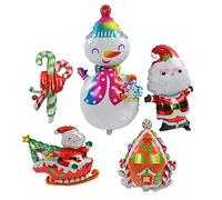 Taidda Ballons de Noël en Aluminium - Ensemble de Ballons de Noël Accrocheurs - Épais et Durables pour Fête Prénatale - Fournitures de Fête de - Apparence Exquise - Bonhomme de Neige - Maison de