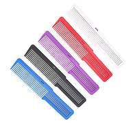 Taidda Barber Shop Peigne de Massage Antistatique pour Coupe de Cheveux 5 Pièces Outil de Coiffure pour Différentes Coiffures Plastique Bleu, Blanc, Rouge, Violet, Noir 8 X 1,6 Pouces