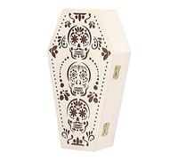 Taidda "Boîte de Cercueil en Bois inachevé Style Gothique Décoratif pour fête d'halloween Artisanat Funéraire pour Petits Animaux de Compagnie 2 Pièces (Crâne)