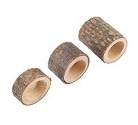 Taidda Bougeoir en Bois pour Décoration de Mariage, Chandelier en Bois Non Toxique de Haute qualité pour Atmosphère Romantique, Texture D'écorce Naturelle, sans Odeur, 20,3 Cm (Ensemble 3 pièces)