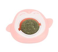 Taidda Boule à Mâcher Herbe-aux-Chats, Nettoyage des Dents Rotatif, Adhésif Interactif, Boule à Lécher pour Chats D'intérieur, Matériau ABS (Pink)