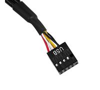 Taidda Câble Séparateur D'extension USB Mâle 1 à 4 Femelle à 9 Broches, avec Blindage de Bande Métallique, pour Utilisation de Carte Mère, Connecteur USB de 28cm