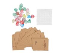 Taidda Cartes Saint-Valentin, Paquet 24 avec Pierres Acryliques Forme Cœur, Matériau en Carton qualité Supérieure pour les Occasions Romantiques, Anniversaires, échanges en Classe
