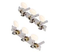 Taidda Chevilles D'accordage de Guitare Double Trous 3R 3L pour Guitares Folk Acoustiques Classiques, Accordeurs élégants Nickelés pour une qualité Sonore Améliorée, Poignée en Plastique ABS,