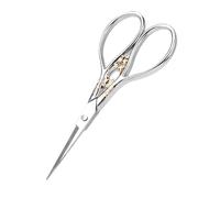 Taidda Ciseaux de Tailleur, Lame Tranchante en Acier Inoxydable de Haute qualité pour la Broderie, la Couture et L'artisanat, Design Classique Européen (fleur d'or argentée)