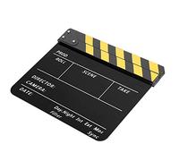 Taidda Clap de Film Professionnel en Acrylique, Son Fort pour le Cinéma et la Télévision, Accessoires de Photographie pour les Cinéphiles, Tableau Noir rayé Jaune 30x25cm (Tableau noir à rayures