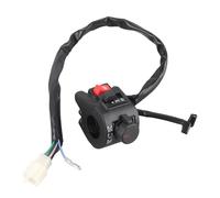 Taidda Commande de Commutateur de Guidon de Moto Durable de 7/8 Pouces, Commutateur de Démarrage de Clignotant de Klaxon Résistant aux Intempéries pour Motos, Plastique et Aluminium de qualité (BLACK)