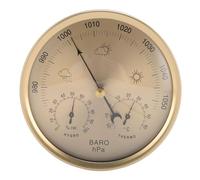 Taidda Compteur Météo 3 en 1, Baromètre Rond en Alliage D'aluminium, Thermomètre et Hygromètre avec Cadran doré pour Une Utilisation Intérieure et Extérieure, Diamètre de 5,12 Pouces