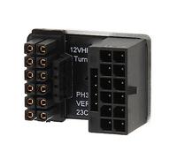 Taidda Connecteur GPU PCIe coudé à 180 Degrés, Adaptateur d'alimentation 600W 16P à 16P Mâle à Femelle pour Ordinateur de Bureau (PH316 Argent)