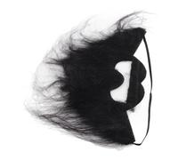 Taidda Costume de Barbe Noire Drôle à Longues Moustaches pour Fête de Noël Halloween, Bandes élastiques Pratiques, Fausses Barbes de Taille Libre pour le Théâtre, le Cosplay