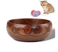 Taidda de Fin d'année Bol de Fil, Bol à Tricoter léger Anti-Papillon Naturel Fait à la Main Bol de Fil en Bois conçu pour Tricoter Crochet Home Decor 18-20CM