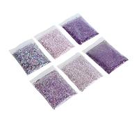 Taidda Décoration en Résine Artisanale à Paillettes de Remplissage Brillant en Verre concassé pour les Artisans de Bricolage, Mélange de Couleurs/rose/violet, Grands et Petits Sacs, adapté aux
