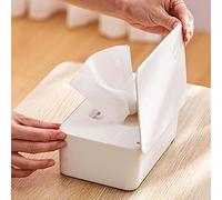 Taidda Distributeur de Lingettes Humides PP Anti-poussière avec une Bonne étanchéité pour Usage Domestique et de Bureau, Récipient Blanc pour L'organisation des Lingettes pour bébé (S)