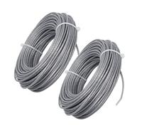 Taidda Durable 2 Pièces 24 M 2,0 Mm Câble Métallique pour Tondeuse à Gazon Ligne de -Bordure en Nylon Gris pour Art 24 27 30 36, Ligne de Bobine de Débroussailleuse Professionnelle, Idéale pour Le