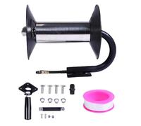 Taidda Enrouleur de Tuyau pour Nettoyeur Haute Pression Manuel, 4000 PSI, Alliage d'acier Robuste de 164 Pieds, Bras Pivotant, Raccord M22, Montage Mural/Sol, 100 °C, 300 Pieds de