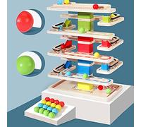 Taidda Ensemble de Jouets éducatifs en Bois pour Enfants de 1 à 3 Ans, Tour à Billes Roulantes pour Développer la capacité D'attention, Cadre en Bois Multicolore (Multicolore)