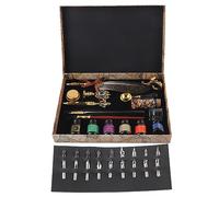 Taidda Ensemble de Stylos à Plumes, Tampon de Style Européen Exquis trempé dans L'eau pour écrire, Cadeau Parfait pour les Couples et les Personnes âgées (SP271931R gris doré saupoudré (plume d'oie)