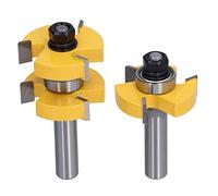 Taidda Fraise à Bois Durable à 2 Roulements à Rainure de Langue, Coupe Lisse pour Tiroirs Faits à la Main, Tige de 1/2 Po pour Dessus de Table, Panneau, Fraises