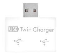 Taidda Hub de Chargeur Double USB 2.0 avec Conception Portable pour Charger Deux Appareils Simultanément, Idéal pour Les Voyageurs et Le Bureau (White)