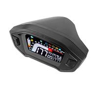 Taidda Instrument de Moto Compteur Kilométrique LCD Jauge de Vitesse étanche pour 1 2 4 Cylindres Compteur de Vitesse de Moto Matériau ABS Noir 0-199 Km/h pour les Modèles de Universels