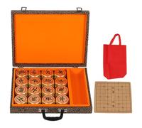 Taidda Jeu D'échecs Chinois en Alliage D'aluminium, Jeu D'échecs Xiangqi Portable avec Planche Pliante, Pièces Sculptées, pour Les Réunions de Famille et Les Cadeaux de Vacances