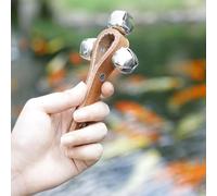 Taidda Jingle Handbell Shaker Bell Ring pour Enfants, Jouet Musical de Haute qualité pour Enfants, Clochette de Tambourin en Cuir Marron pour Nourrissons et Adultes