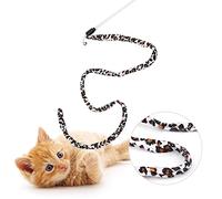 Taidda Jouet Baguette Teaser pour Chat imprimé Léopard, Bâton Teaser Léger avec Cloche pour Un Jeu Interactif, Matériau, Parfait pour Les Chats, 1 Pièce