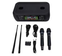 Taidda Kit de Microphone sans Fil, Double Microphone à Main avec Son Clair et Stable, Boîtier ABS en Alliage D'aluminium, pour karaoké, Concert de Mariage, Spectacle en Direct