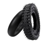 Taidda Kit de Pneus et Chambres à Air Robustes 4.00-8 pour équipement de Jardin, Diables, Tracteurs, Caoutchouc Durable, 1 X Pneu Extérieur, 1 X Chambre à Air