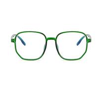 Taidda Lunettes Polygonales, Monture Légère Bloquant la Lumière Bleue, Jambes Tendance Durables avec Repose-nez en Silicone Souple, Idéales pour Hommes et Femmes (GREEN)